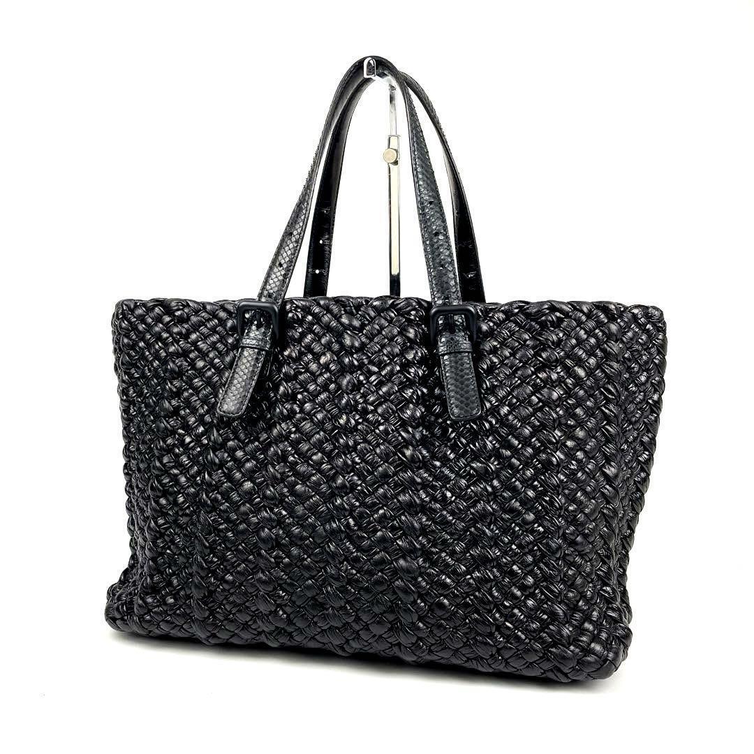 Bottega Veneta Tote Bag Rope Intrecciato Leather Black Bottega Veneta Tote Bag Rope Intrecciato Leather Black