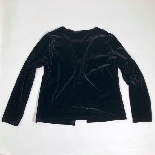 I.N. Chaqueta Top Studio Negra y Granate Rojo Terciopelo Talla Grande EE. UU. - Imagen 5 de 8