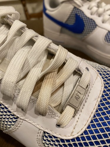 nike air force 1 low white hyper cobalt mesh grid 488298-150 size 10 2014 - Picture 5 of 9
