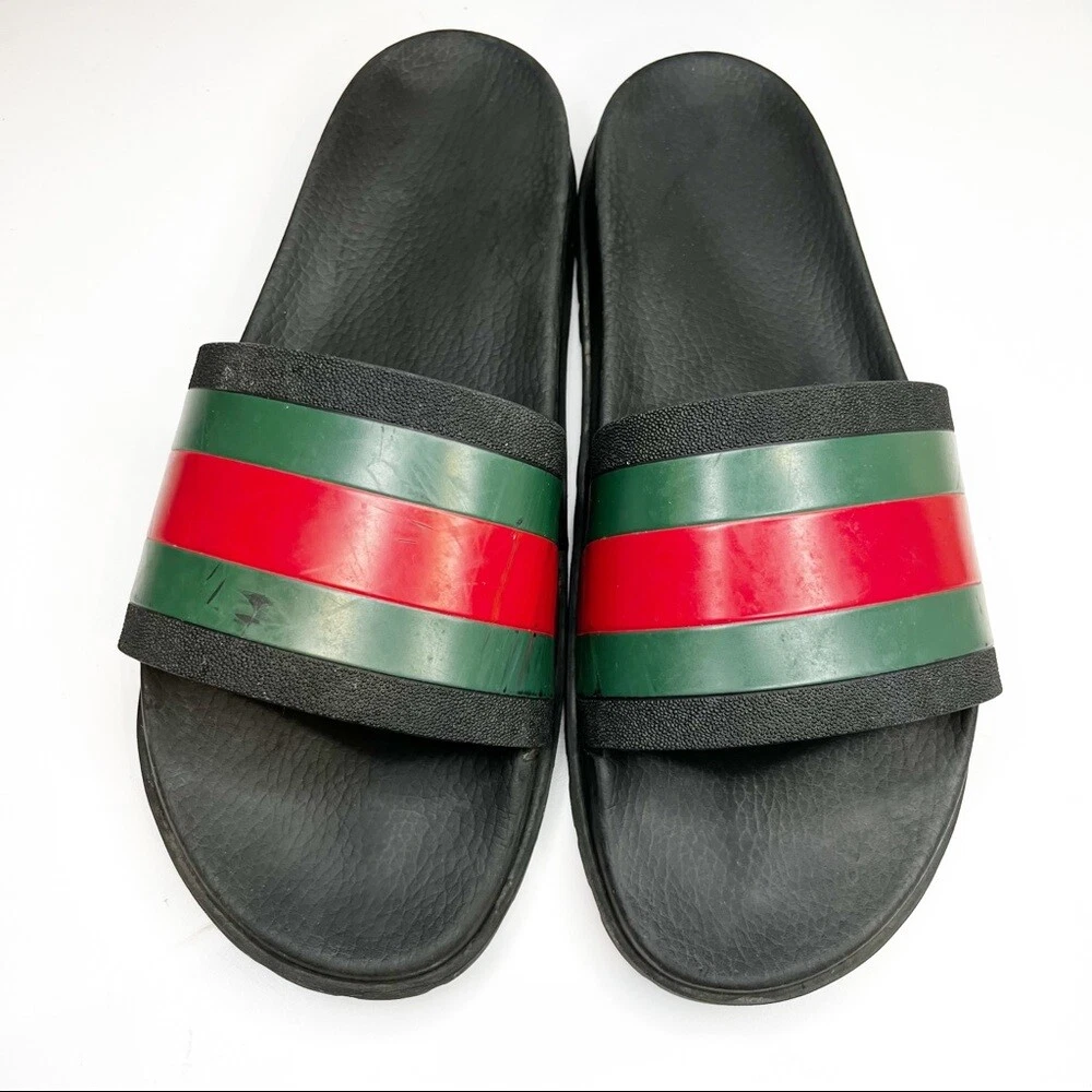 Gucci Web Slide Sandals Mens 12 eBay