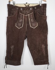 Vintage Echtes Leder Brown Leather Oktoberfest Pants Size 54  38" Waist 