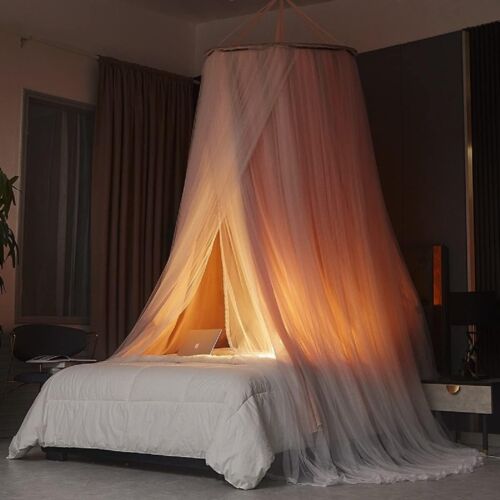 Bed Canopy For Girls & Adults Large Elegant Double Layer Netting Pink NEW - Picture 4 of 9