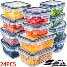 24 Piece Food Storage Containers w/ Labels And Marker