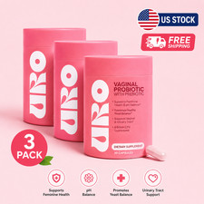 3 Pack URO Vaginal Probiotics for Women pH Balance w/ Prebiotic Supplement~~