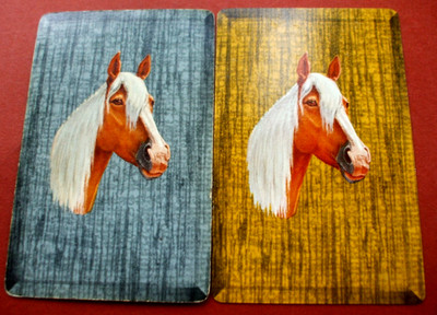 2 Single Collectible Swap Playing Cards Horse White Mane Great Vintage Pair