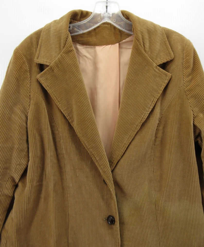 Blazer DE COLECCIÓN Orvis Mujer 18 (L) Marrón Tostado Pana Chaqueta Abrigo Tareas Granero Años 70* Foto 2 de 4