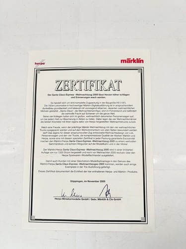 Märklin Herpa 151603 CERTIFICADO Santa Claus Express Navidad 2005 | Zustand: Usado