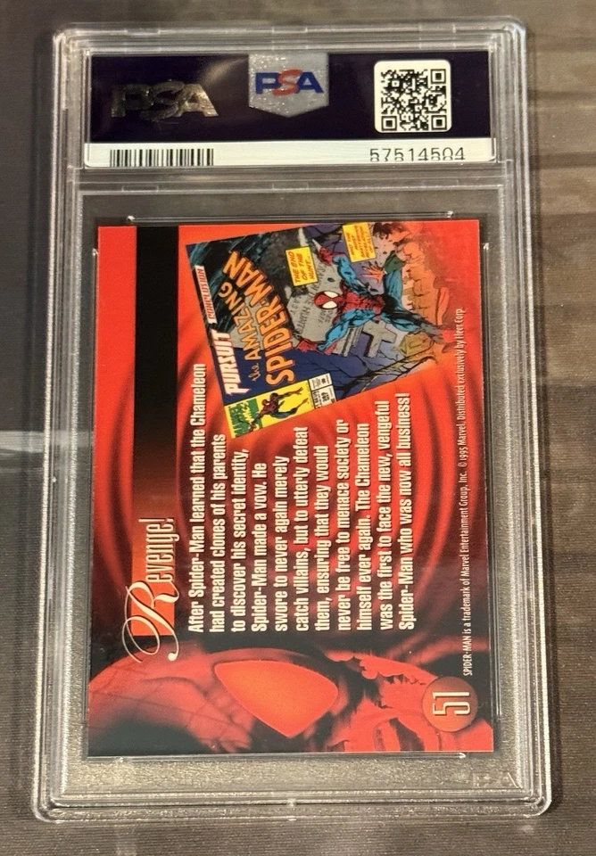 1995 Marvel Annual Flair - #51 Spider-Man Pursuit - PSA 10 GEM MINT - Image 2 of 2