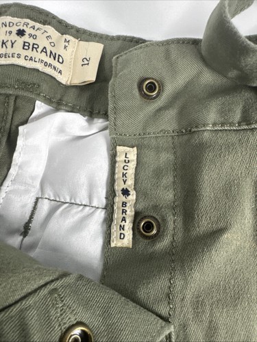 LUCKY BRAND Skirt Women's Size 12 Green Denim 4-Pocket Button Front Pencil - Picture 7 of 10