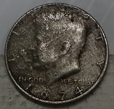 10.61g LOW WEIGHT 1974 Half Dollar -MISSING CLAD ERROR-Black Beauty AG01