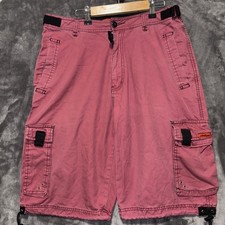 Jag Cargo Pant Short Red Size 31 Y2K 90s Made In USA Skater Streetwear