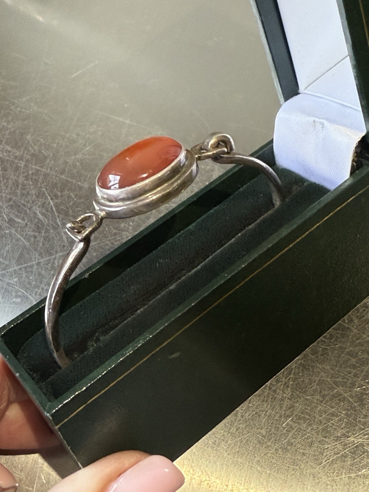 925 Solid Sterling Silver Cuff Bangle Bracelet Ov… - image 4