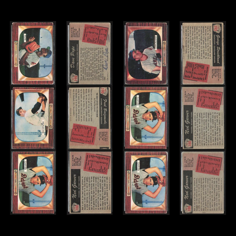 Лот 1955 Bowman 50 винтажных бейсбольных карточек дилерский оптовый набор Builder Commons VG MLB - Изображение 3 из 4