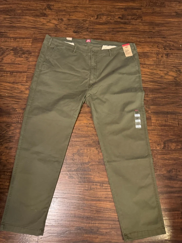 Levis XX Chino Pants Mens 50x34 Green Standard Taper Cotton Stretch - Image 4 of 4