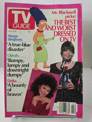#ad TV Guide Magazine October 20 26 Marge Simpson Cover Mr. Blackwell Picks $10.00