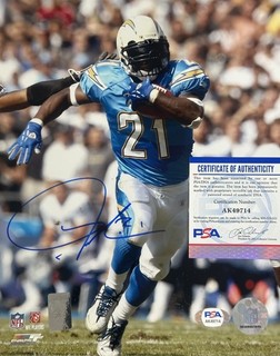 LaDAINIAN TOMLINSON HOF Signed San Diego Chargers 8x10 Photo AUTO PSA COA