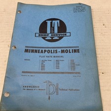 Minneapolis-Moline   I&T Shop Service Manual   Flat Rate  No mm-21  JDM-78