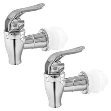2 Pcs Replacement Spigot for Beverage Dispense, Silver Push Style
