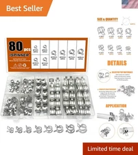 80pcs Spring Steel Hose Clamps Set, 7-18mm with Storage Box - Durable & Reliable