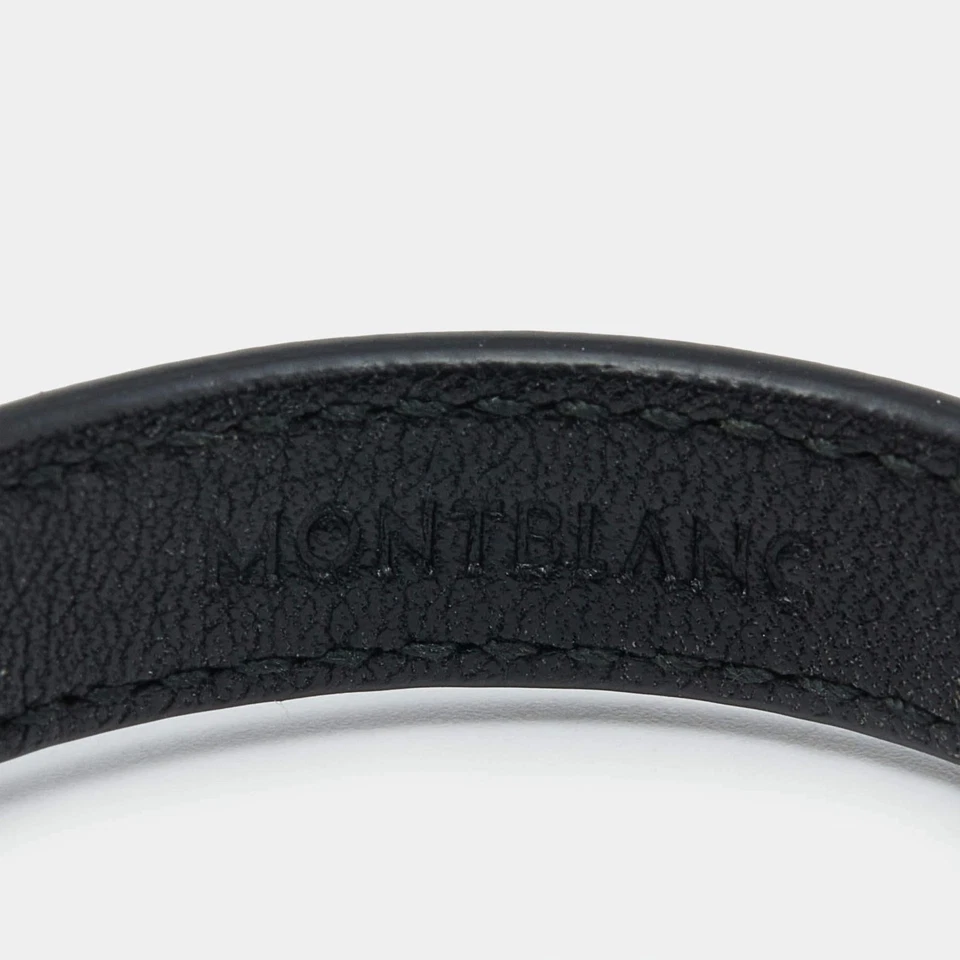 Браслет серебристый Montblanc черная кожа - Изображение 4 из 4