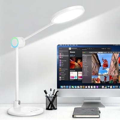 LED Desk Lamp for Home Office, 800LM Bright Full Spectrum Table Lamps, Eye