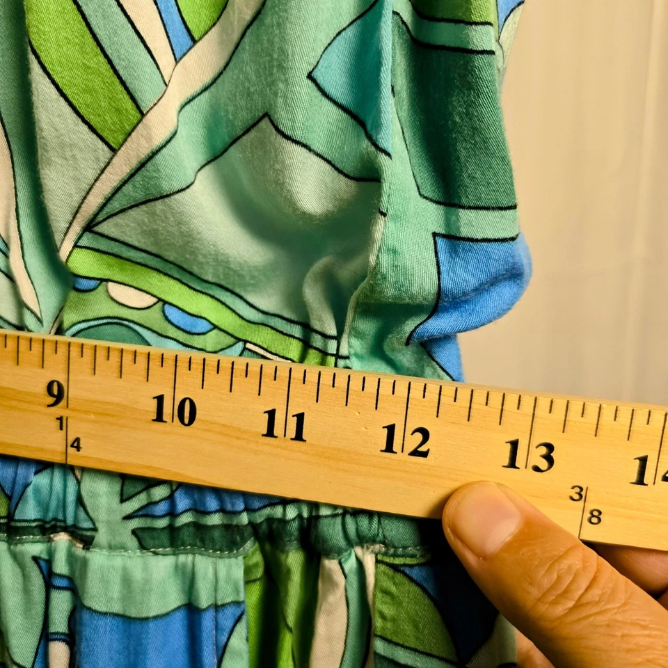 Mono Olivaceous para mujer S pequeño azul verde sin tirantes cordón bolsillos en la cintura Foto 4 de 4