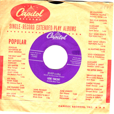 GENE VINCENT:    Be Bop A Lula / Woman Love .. 45 RPM 8621