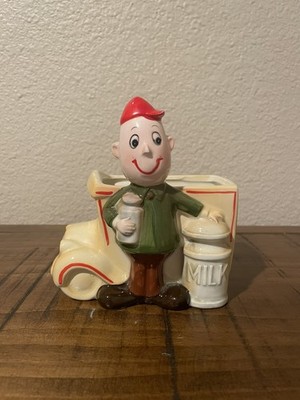 Vintage Inarco Ceramic Milk Man Planter with Sticker 1960 s Japan 