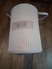 Rae Dunn Cloth Laundry Basket - Hamper "Wash"
