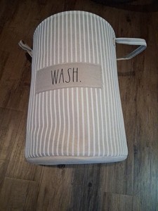 Rae Dunn Cloth Laundry Basket - Hamper "Wash"