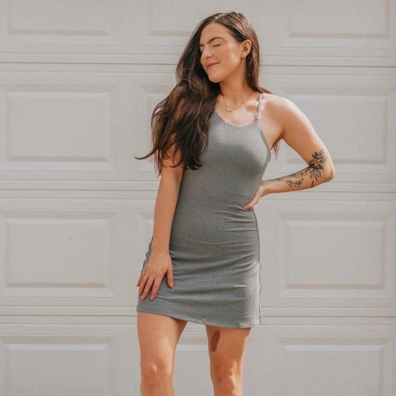 girlfriend-collective naomi workout athletic sport mini dress 
