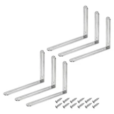 6Pcs Adjustable L-Shape Corner Brace with Screw, 6.5" x 4.72" Bracket, Silver