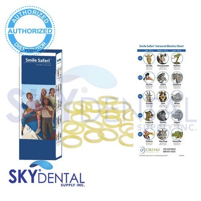 5000x Ortho Smile Safari Latex Intraoral Amber Elastics (50 Bag x 100 pcs each)