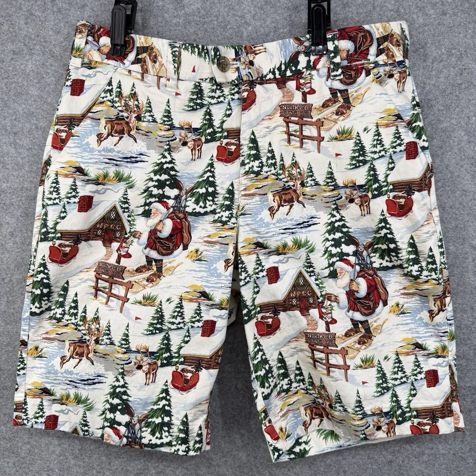 Loudmouth Shorts Mens 32 Christmas Holiday Print Golf AOP Santa North Pole - Image 2 of 4
