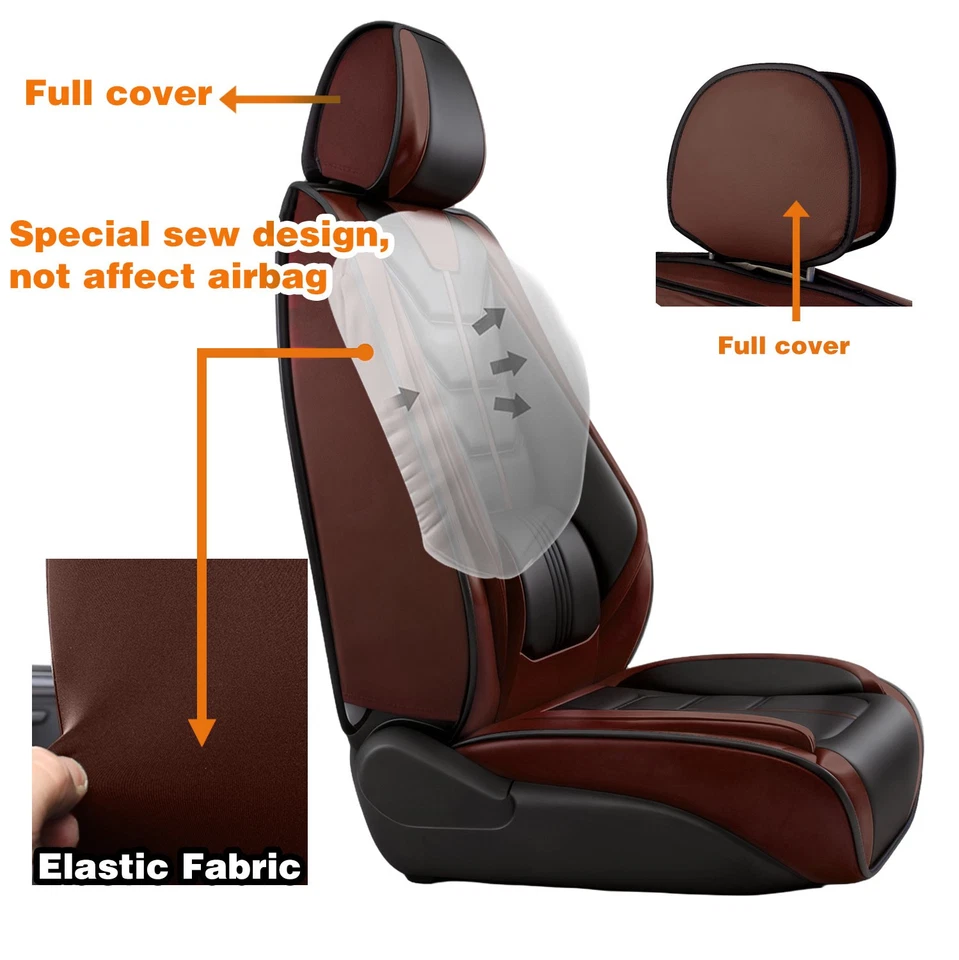For Toyota RAV4 Car Seat Covers Leather Full Set Front Rear Cushion Protectors Foto 4 de 4