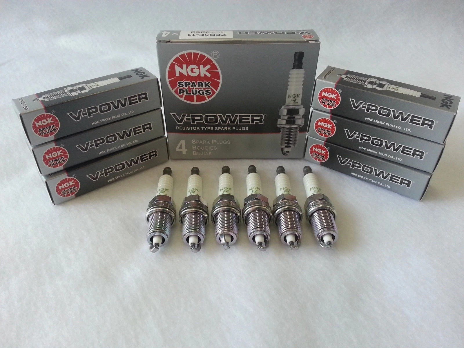 6-New NGK V-Power Copper Spark Plugs UR55 #2248 Made in Japan