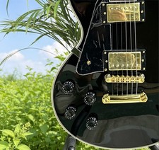 Only sold to USA Custom LP Left-Hand Black Electric Guitar HH Pickups Gold Parts