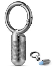 Titanium Keychain Pill Holder Small Metal Pill Case, Pill Organizer Portable