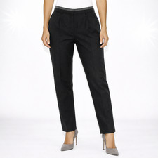 Wool Pleated Dress Pants Womens US 10 Escada Margaretha Ley Charcoal Gray 40
