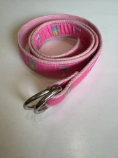Douglas Paquette RI Vintage Preppy Double D Ring Cocktail Ribbon Belt Size M