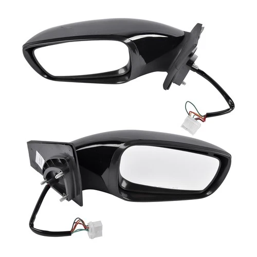 Set of 2 Black Power Mirrors with Turn Signal for Hyundai Sonata Sedan 2011-2014