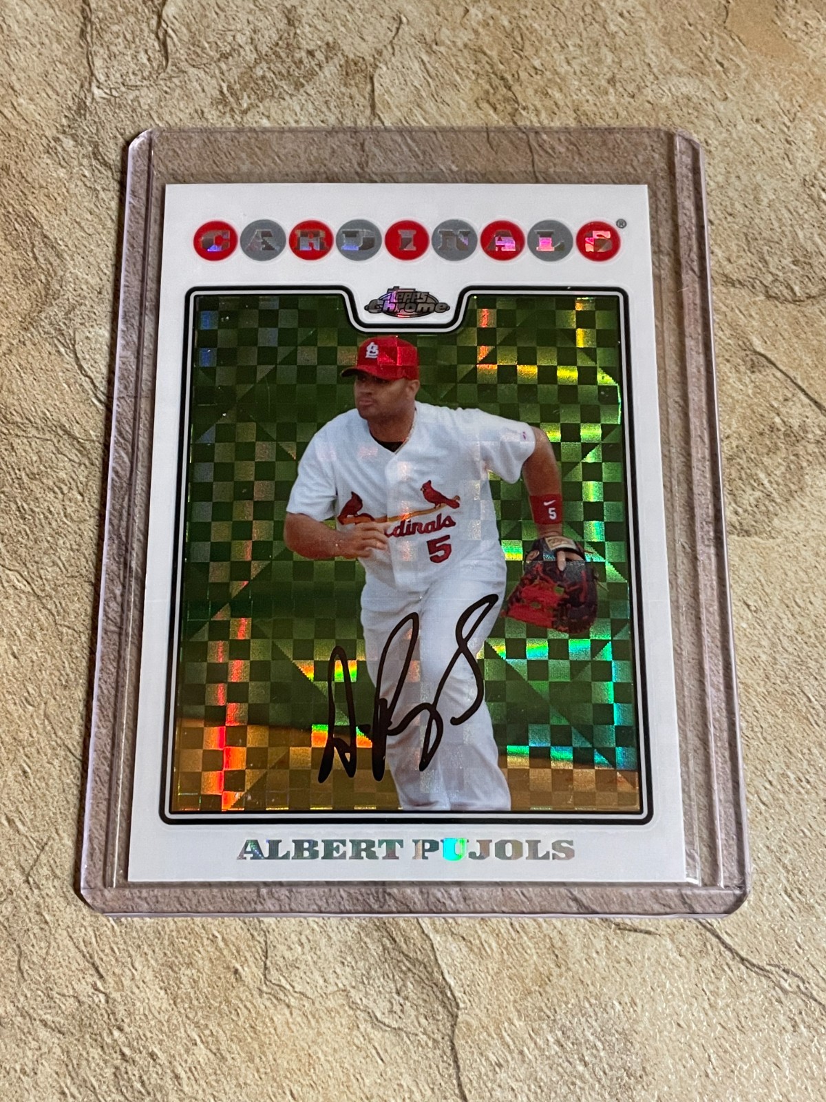 2008 Topps Chrome Albert Pujols XFractor #131