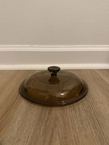 VINTAGE PYREX AMBER VISIONS LID V 1.5C FOR 1.5 QT SAUCEPAN  7 1/4"