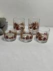 Anchor Hocking Vintage Retro Mushroom Glasses Set of 6 Juice/Rocks 3 inches