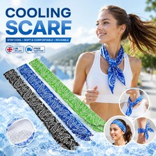Ice Cooling Bandana Outdoor Sport Body Scarf Wrap Cool Headband Neck Cooler UK