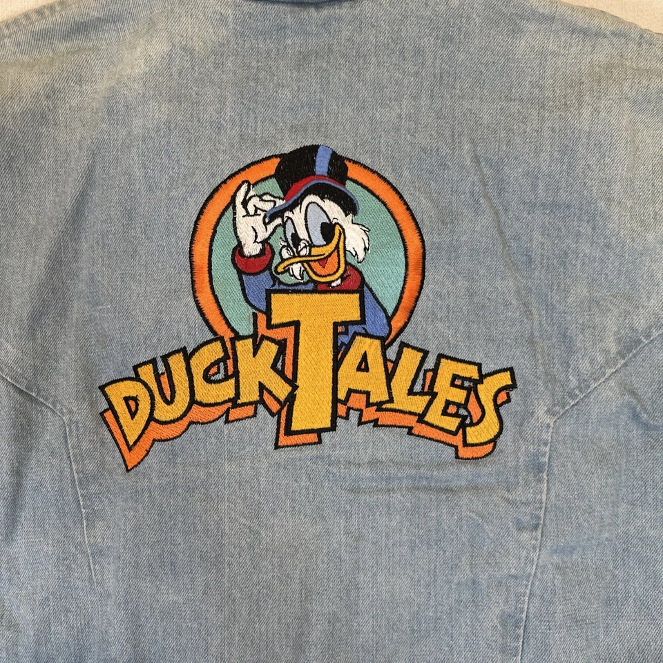 Vintage 1987 DuckTales Disney Afternoon Jean Jacket Cartoon L Rare One Of A Kind - Image 3 of 4
