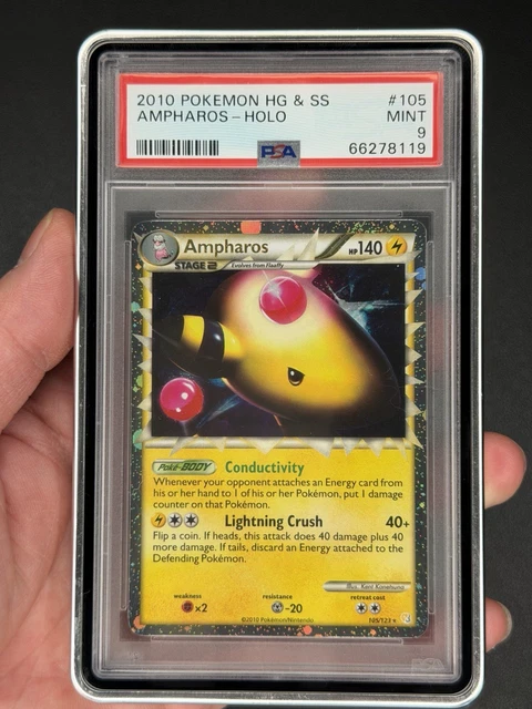 2010 Pokemon HG & SS Ampharos Prime Holo PSA 9