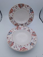 3 x Churchill Jacobean Rimmed Soup / Pasta Bowls 9" Wide