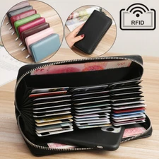 Men Womens Card Wallet Ultra-large Capacity Zipper Purse 36 Card Slots US STOCK