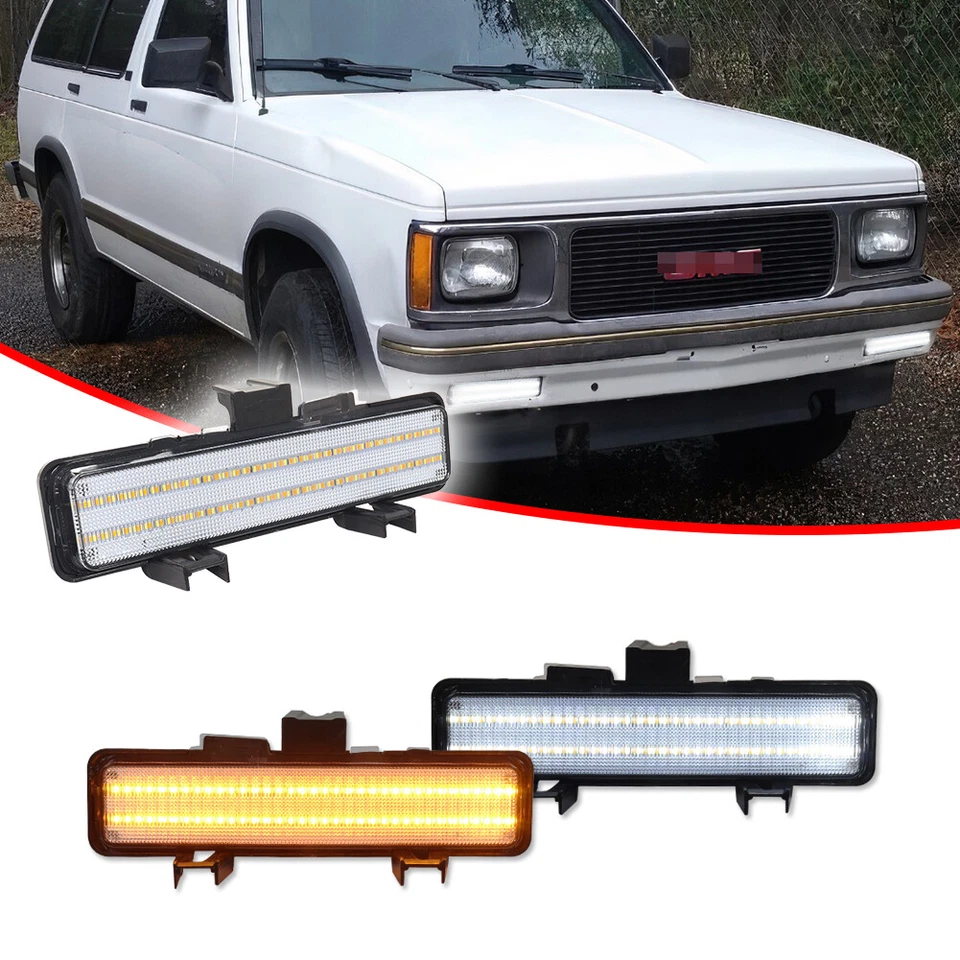Clear Switchback LED Paking Signal Lights For 83-93 Chevry S-10 / 82-90 GMC S-15 - Image 3 of 4